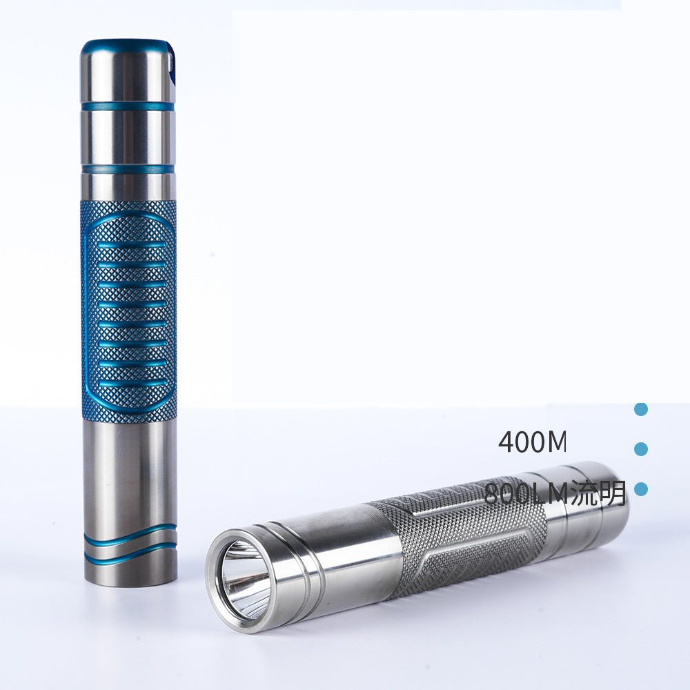 Titanium alloy ultra - bright flashlight with magnetic charging and secure magnetic attachment, designed for rugged durability and versatile hands - free illumination - Wautton Outdoor Gear - Little Red General Store