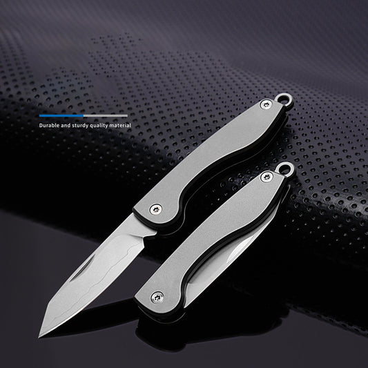 Mini Folding Titanium Knife Portable Pocket Knife Camping Food Processing Food Construction Repair Outdoor Equipment Keychain Mouth - Wautton Outdoor Gear - Little Red General Store