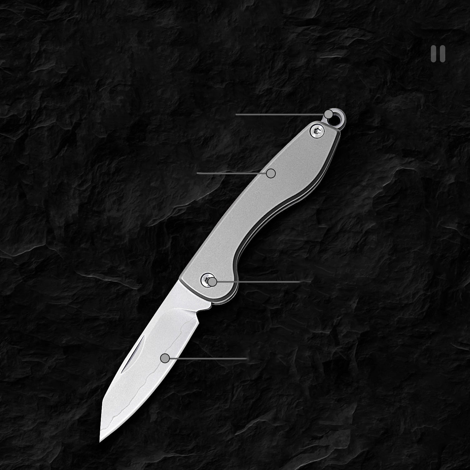 Mini Folding Titanium Knife Portable Pocket Knife Camping Food Processing Food Construction Repair Outdoor Equipment Keychain Mouth - Wautton Outdoor Gear - Little Red General Store