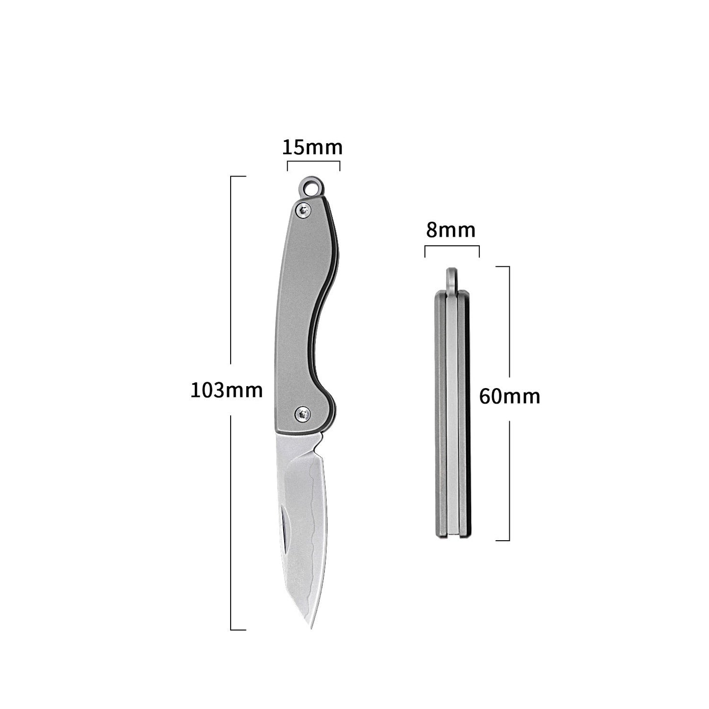 Mini Folding Titanium Knife Portable Pocket Knife Camping Food Processing Food Construction Repair Outdoor Equipment Keychain Mouth - Wautton Outdoor Gear - Little Red General Store