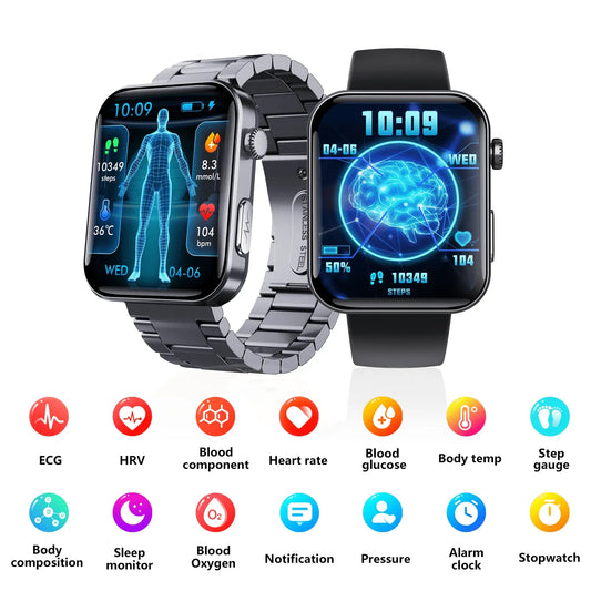 ECG smart watch with blood pressure monitor body temperature blood glucose heart rate blood oxygen - Wautton Outdoor Gear - Little Red General Store
