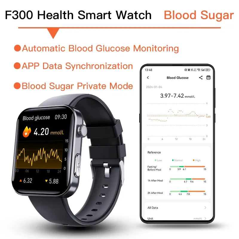ECG smart watch with blood pressure monitor body temperature blood glucose heart rate blood oxygen - Wautton Outdoor Gear - Little Red General Store