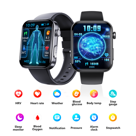 ECG smart watch with blood pressure monitor body temperature blood glucose heart rate blood oxygen - Wautton Outdoor Gear - Little Red General Store