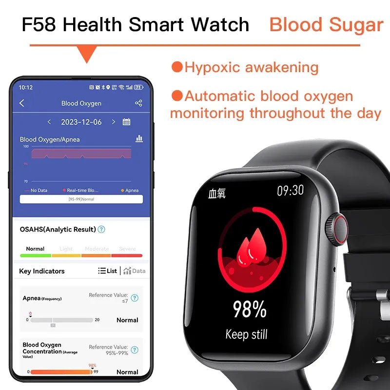 Smart Watch for Men Women Health: blood sugar monitor blood lipids Uric acid - Wautton Outdoor Gear - Little Red General Store