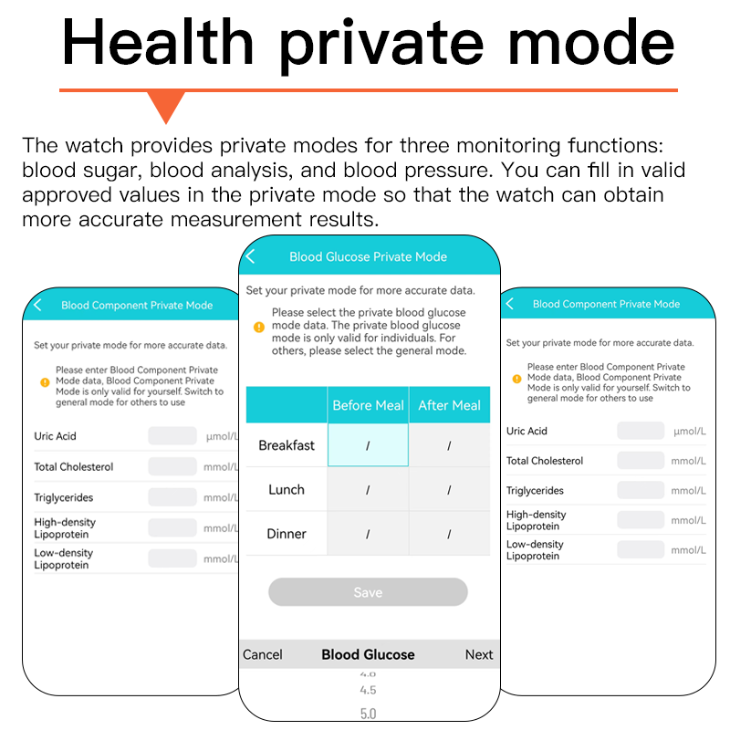 Smart Watch for Men Women Health: blood sugar monitor blood lipids Uric acid - Wautton Outdoor Gear - Little Red General Store