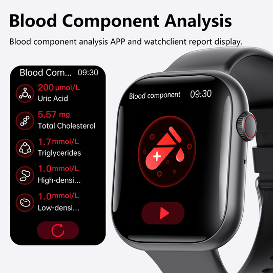 Smart Watch for Men Women Health: blood sugar monitor blood lipids Uric acid - Wautton Outdoor Gear - Little Red General Store