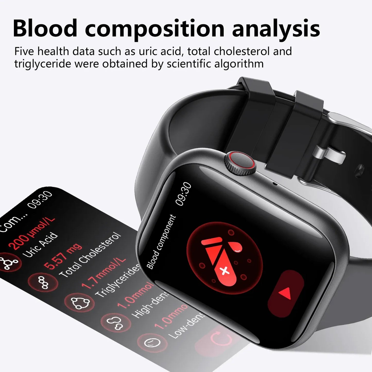 Smart Watch for Men Women Health: blood sugar monitor blood lipids Uric acid - Wautton Outdoor Gear - Little Red General Store