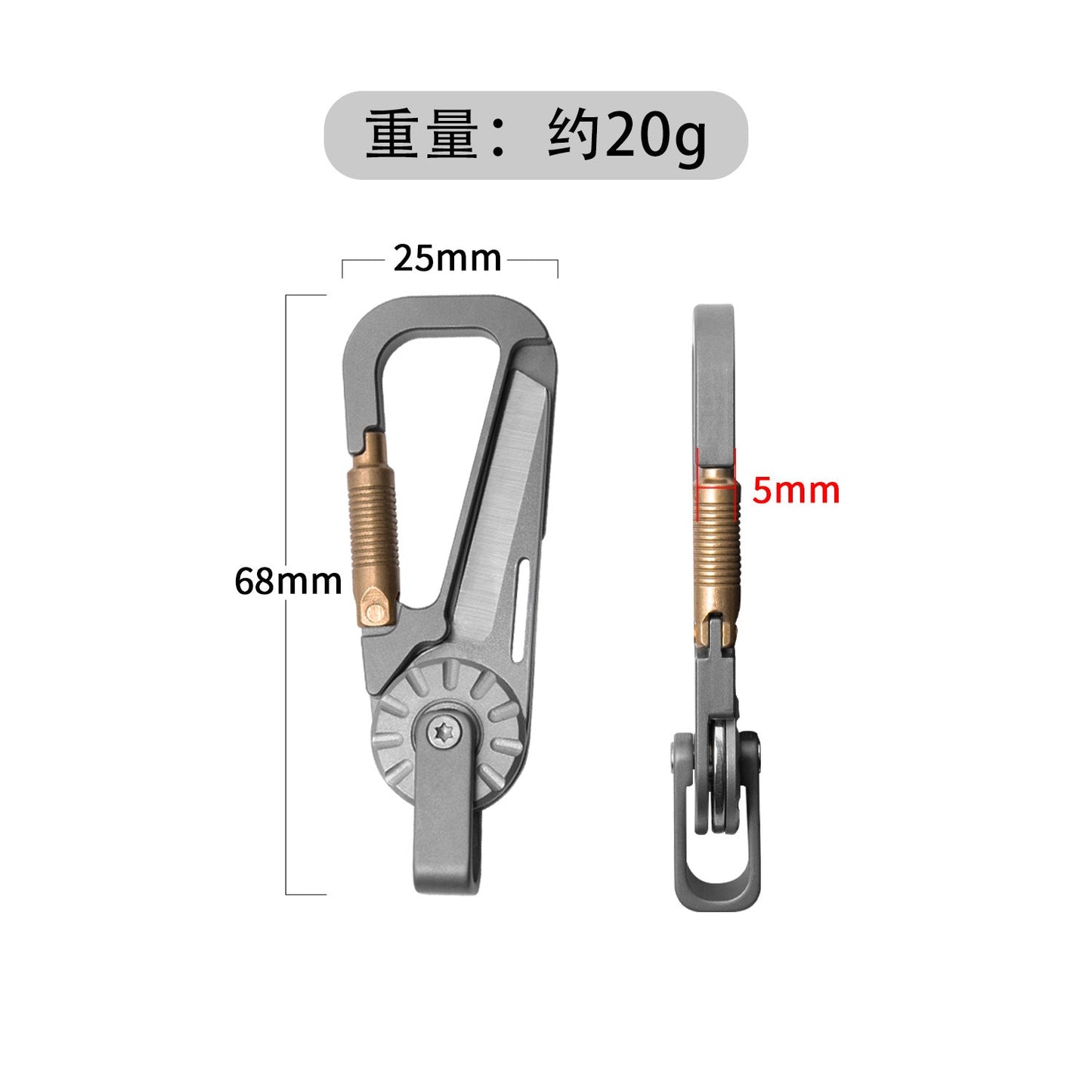 Tactical Multi - Tool Carabiner for Men - Heavy Duty Outdoor Gear Accessory with Bottle Opener & Keychain Hook - Wautton Outdoor Gear - Little Red General Store
