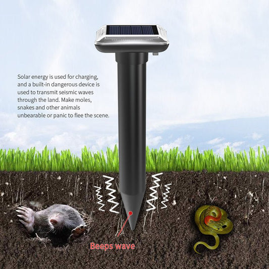 Mole Repellent Solar Powered Gopher Repellent Ultrasonic Solar Powered Sonic Mole Deterrent Stakes, Snake Groundhog Repellent for Yard, Garden, Lawn - Wautton Outdoor Gear - Little Red General Store