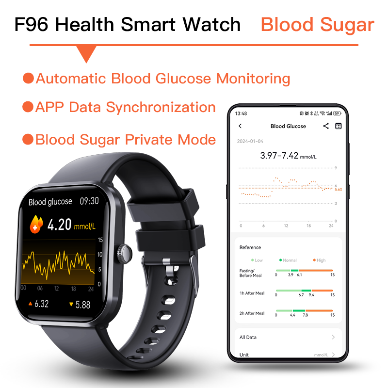 Blood Sugar Glucose Monitor Smart Watch for Diabetics SOS Emergency Alarm Call - Wautton Outdoor Gear - Little Red General Store