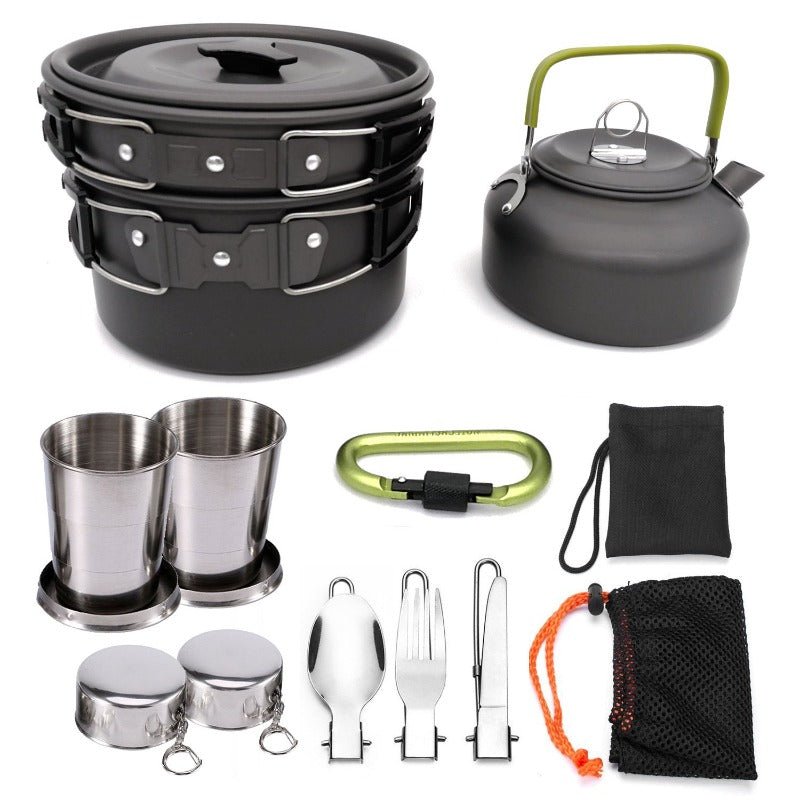 2 - 3 person Camping Cooking Ware Sets Pots Pans Picnic - Wautton Outdoor Gear - Little Red General Store