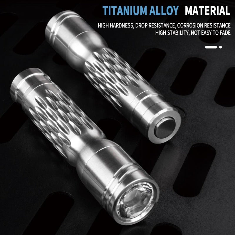 Titanium alloy flashlight strong light powerful long - range super bright searchlight camping hunting outdoor flashlight - Wautton Outdoor Gear - Little Red General Store