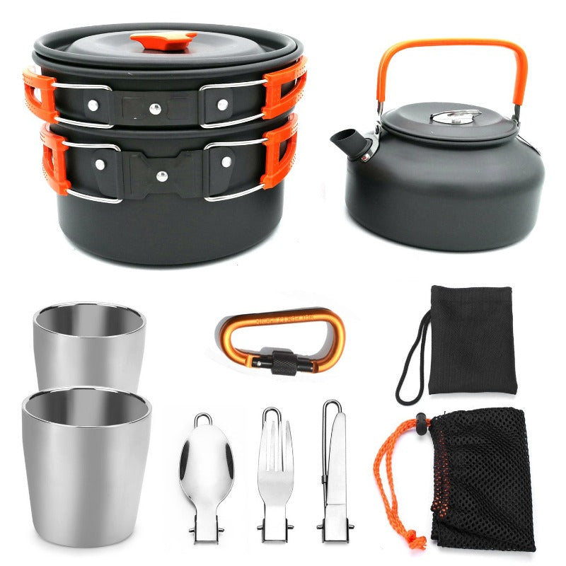 2 - 3 person Camping Cooking Ware Sets Pots Pans Picnic - Wautton Outdoor Gear - Little Red General Store
