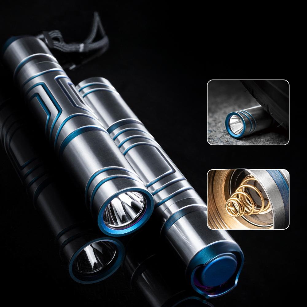 EDC Titanium Alloy Mini Flashlight Rechargeable Fishing Outdoor Waterproof Camping Lighting EDC Tools - Wautton Outdoor Gear - Little Red General Store