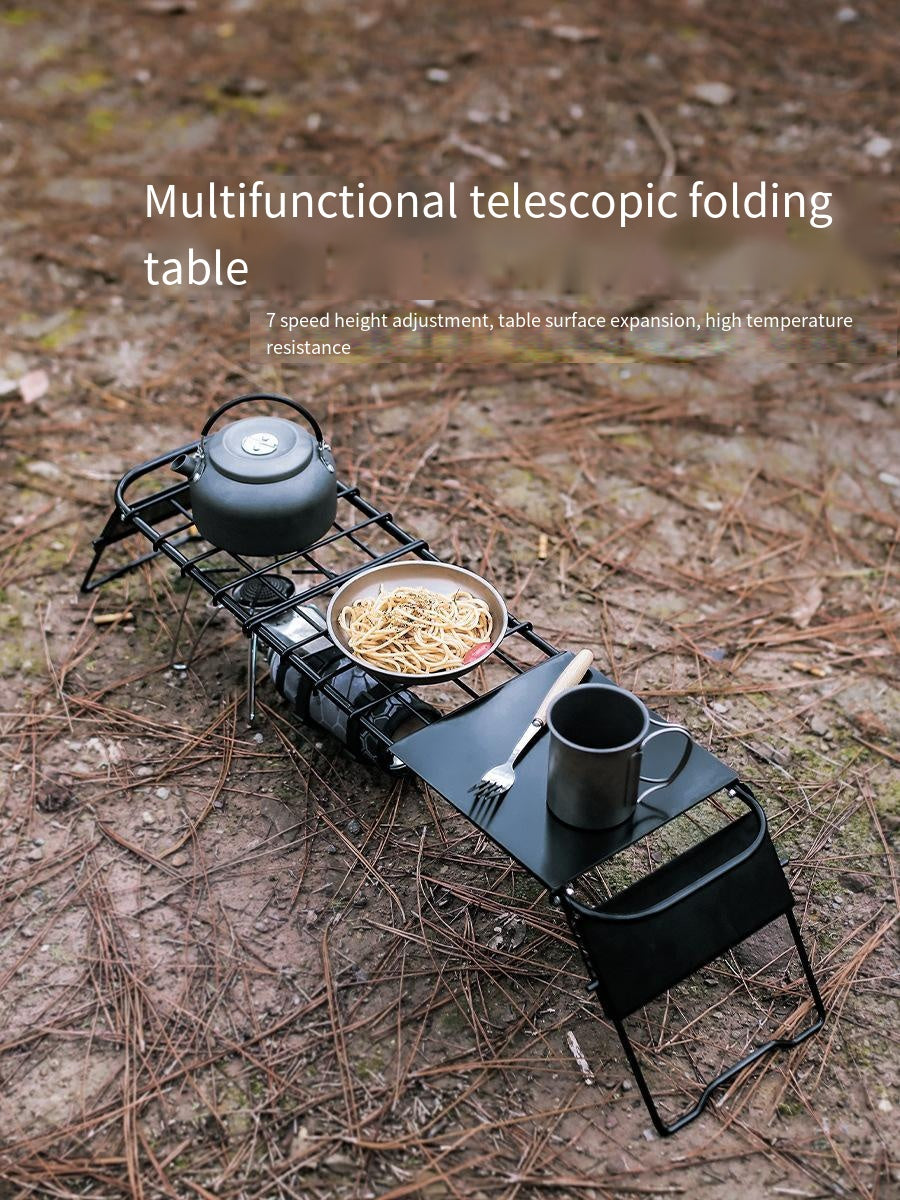 Portable 3 - in - 1 Design Camping Table for Grill with Mesh Desktop, Folding Table for Grill Camping Cooking BBQ - Wautton Outdoor Gear - Little Red General Store