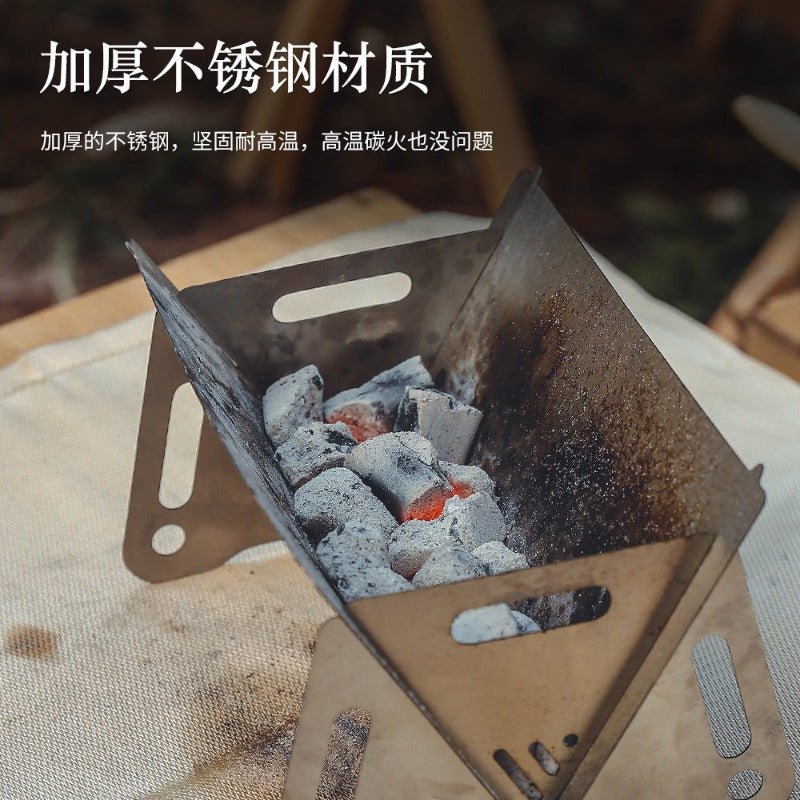 Portable Folding Barbecue Grill Heating Stoves Multifunction Camping BBQ Grill Rack Net Firewood Stove Stainless steel BBQ Grill - Wautton Outdoor Gear - Little Red General Store