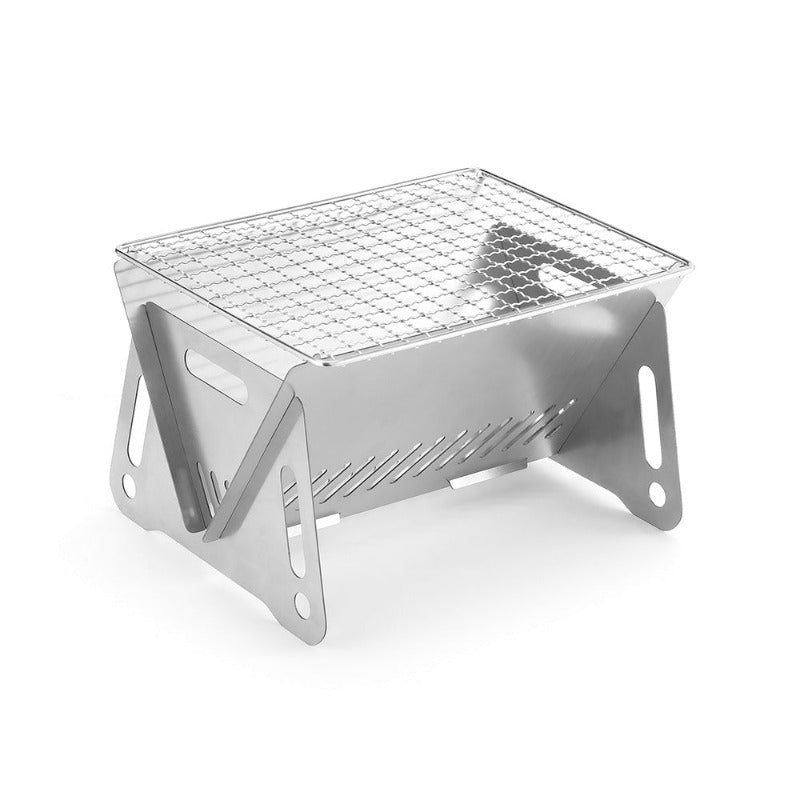 Portable Folding Barbecue Grill Heating Stoves Multifunction Camping BBQ Grill Rack Net Firewood Stove Stainless steel BBQ Grill - Wautton Outdoor Gear - Little Red General Store