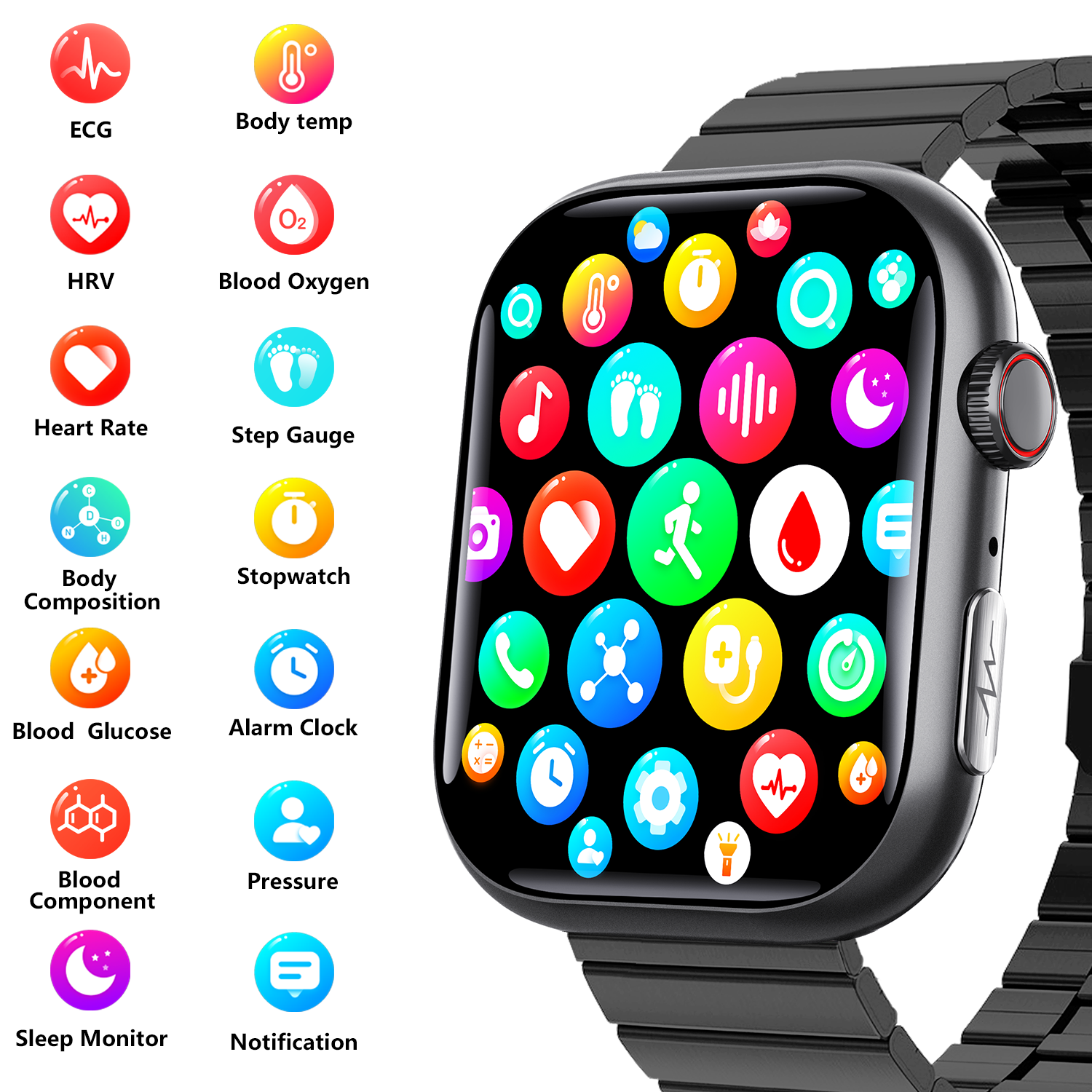 Best ECG Smart Watch of 2024 With Blood Pressure Monitor+Blood Glucose Monitoring - Wautton Outdoor Gear - Little Red General Store