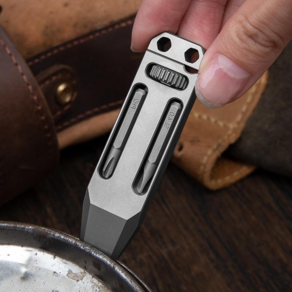 Titanium Alloy Telescopic Crowbar Camping Bottle Opener Screwdriver Wrench Outdoor EDC Hand Tools With 3 Batch Head - Wautton Outdoor Gear - Little Red General Store