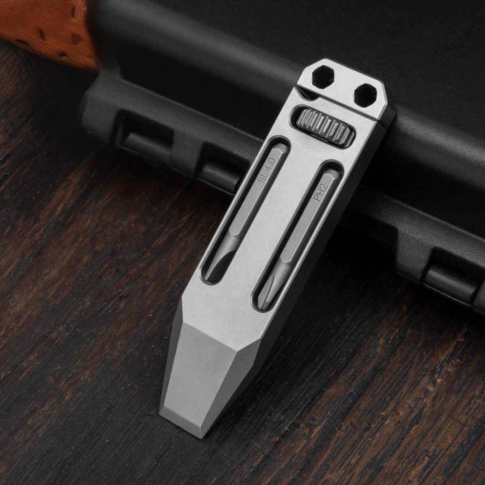 Titanium Alloy Telescopic Crowbar Camping Bottle Opener Screwdriver Wrench Outdoor EDC Hand Tools With 3 Batch Head - Wautton Outdoor Gear - Little Red General Store