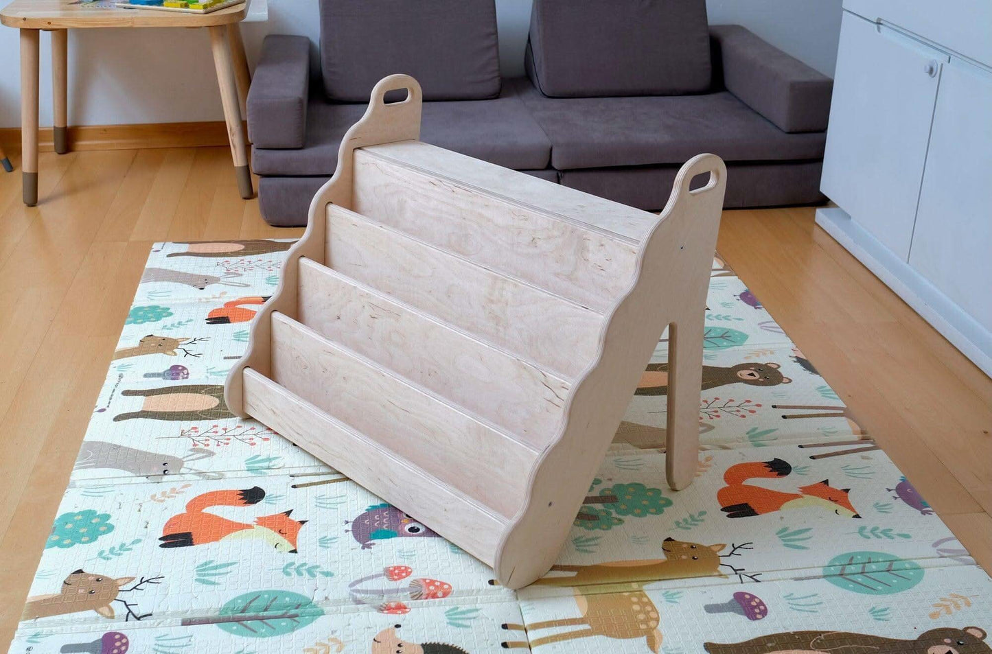 Curved Wooden Bookshelf in Multiple Sizes – Elegant Wave Design