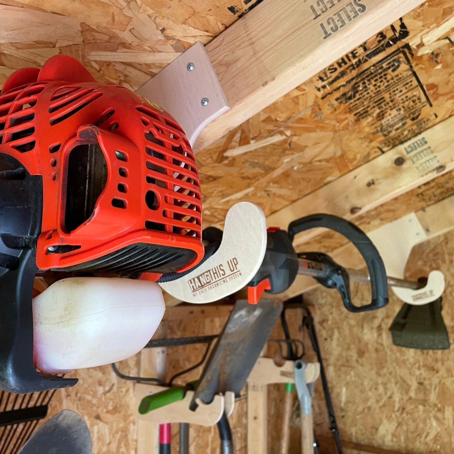Overhead Weed Wacker Storage Hook – Ceiling Mount for Weed Eaters & Tools