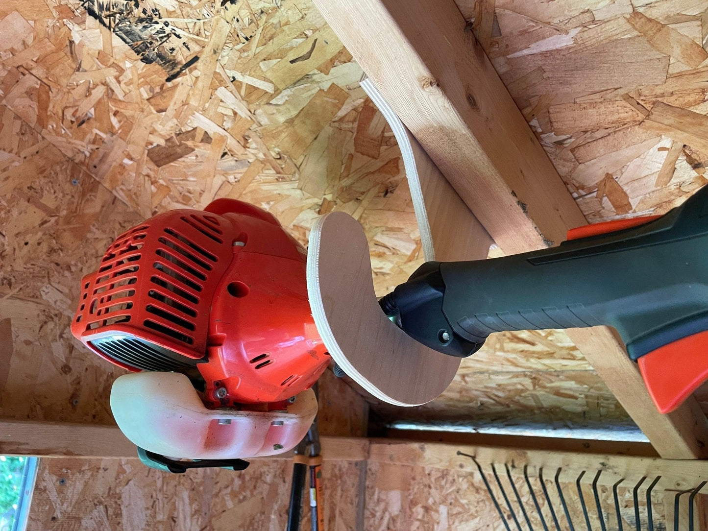 Overhead Weed Wacker Storage Hook – Ceiling Mount for Weed Eaters & Tools