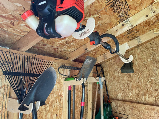 Overhead Weed Wacker Storage Hook – Ceiling Mount for Weed Eaters & Tools