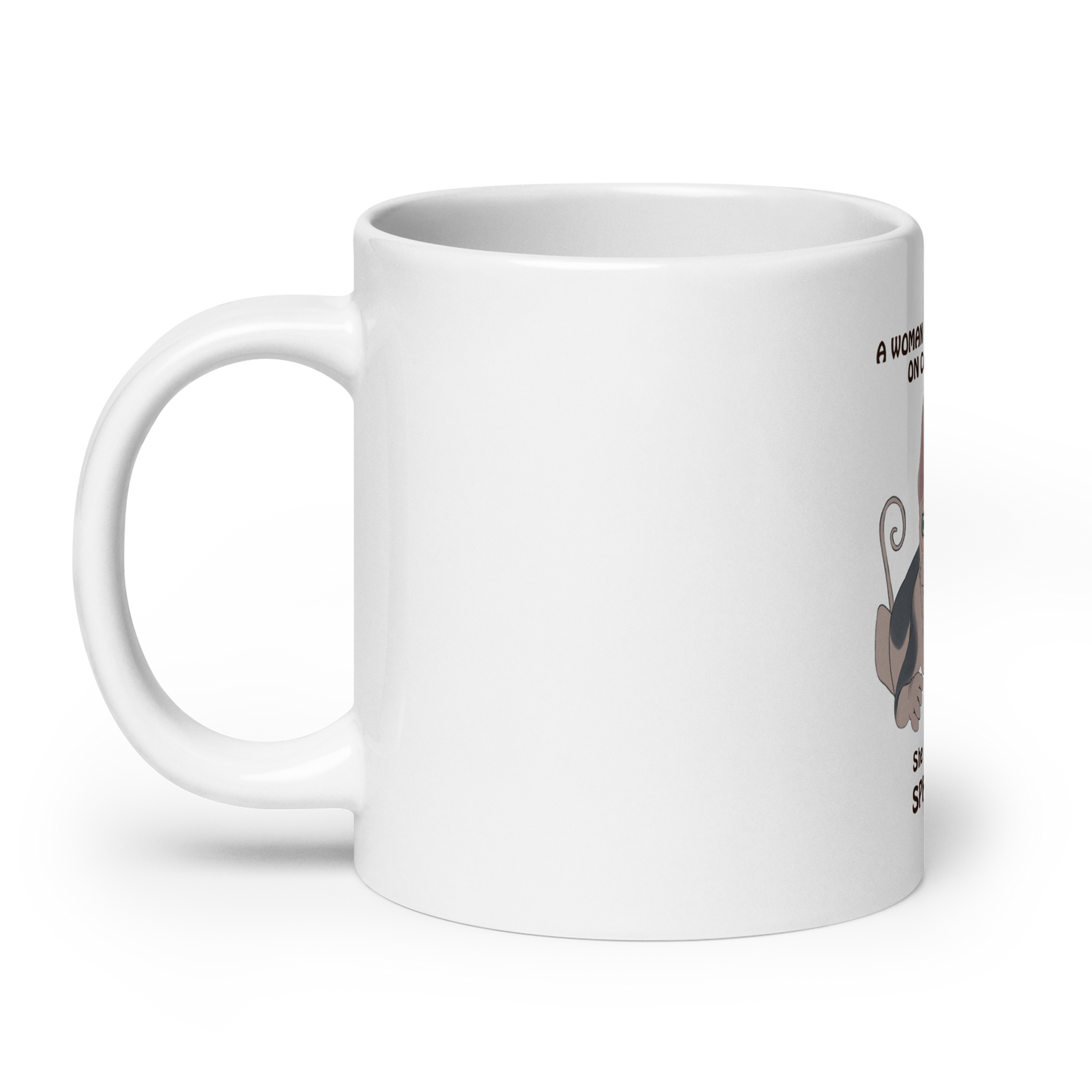 "WOMAN CAN'T SURVIVE ON COFFEE ALONE" COFFEE MUG