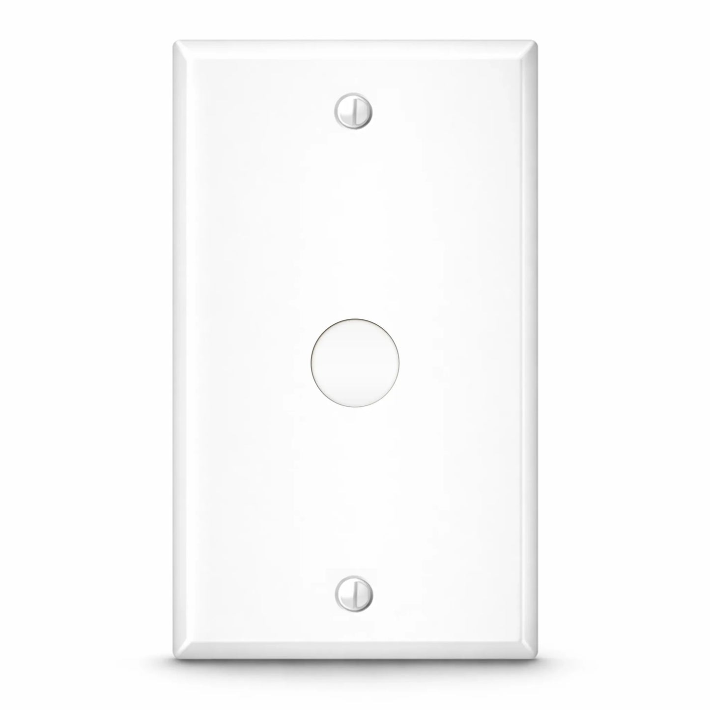 1 Gang White Metal Wall Plate with 5/8" Center Hole - Doorbell Cover Plate - Made in USA