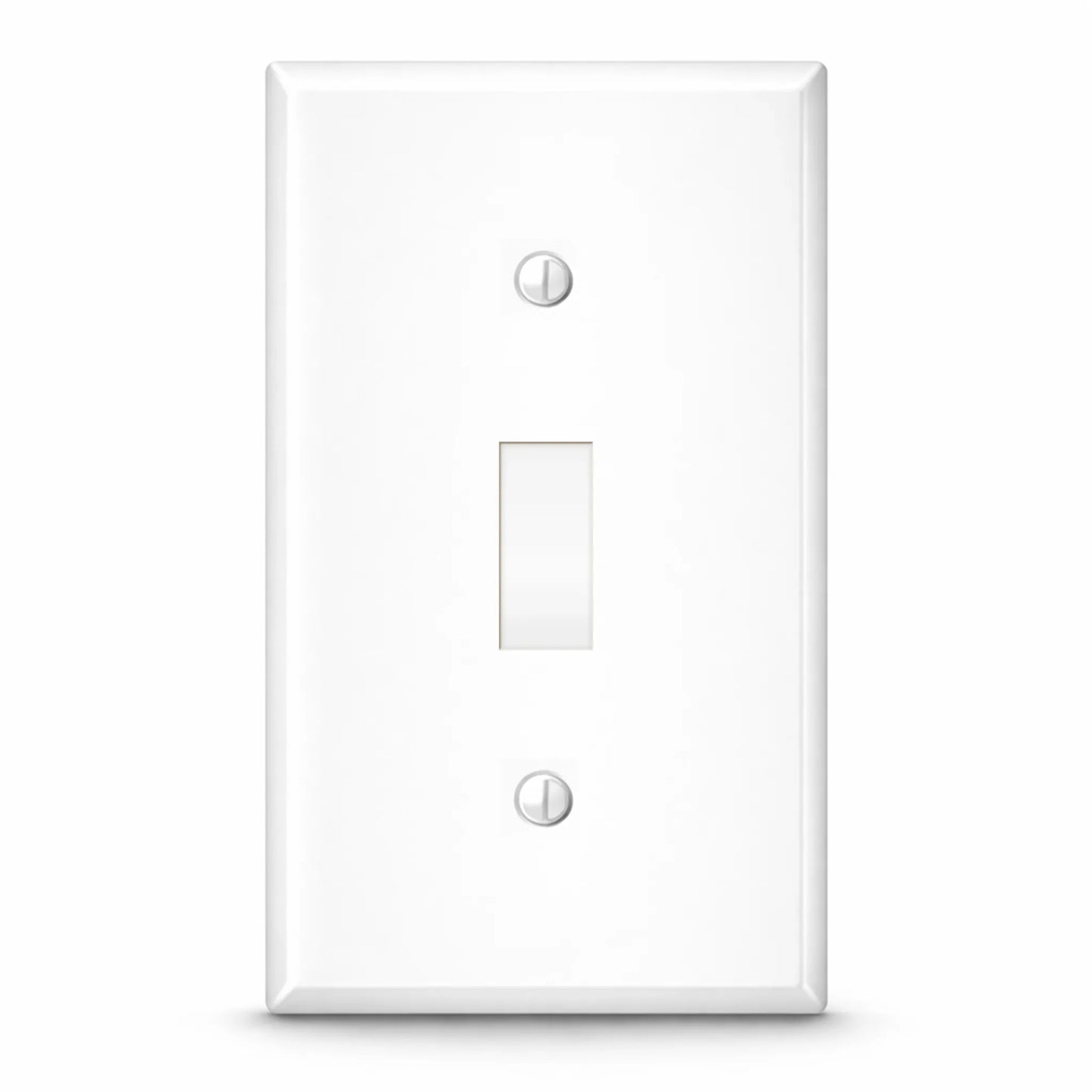 1-Gang White Metal Toggle Switch Wall Plate – Standard Size - Made in USA