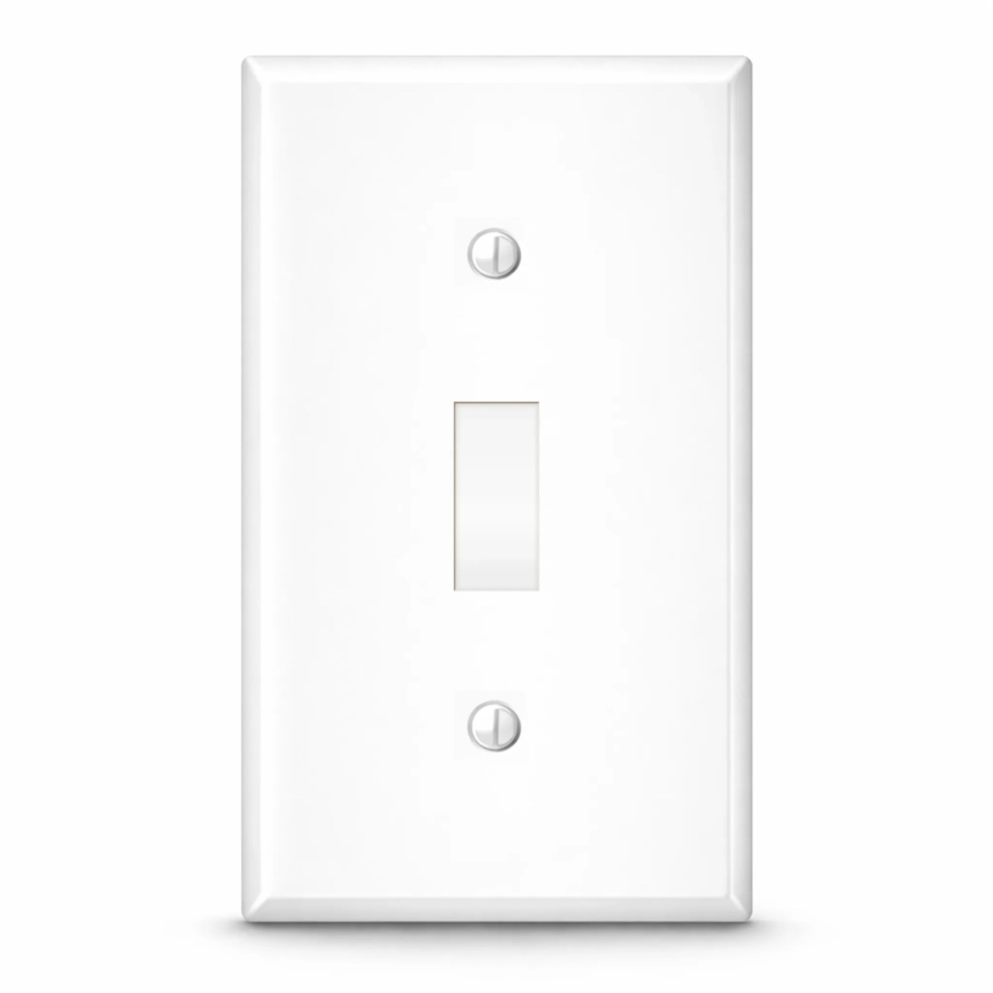 1-Gang White Metal Toggle Switch Wall Plate – Standard Size - Made in USA
