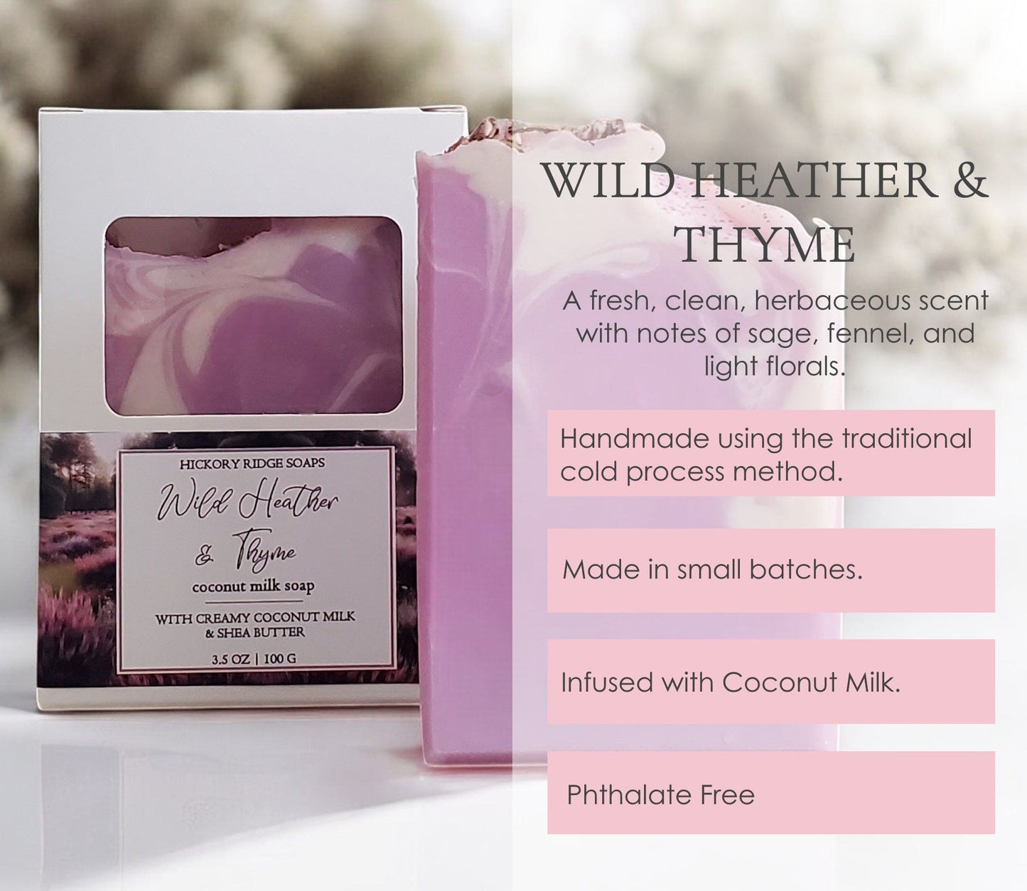 Wild Heather & Thyme Handmade Soap
