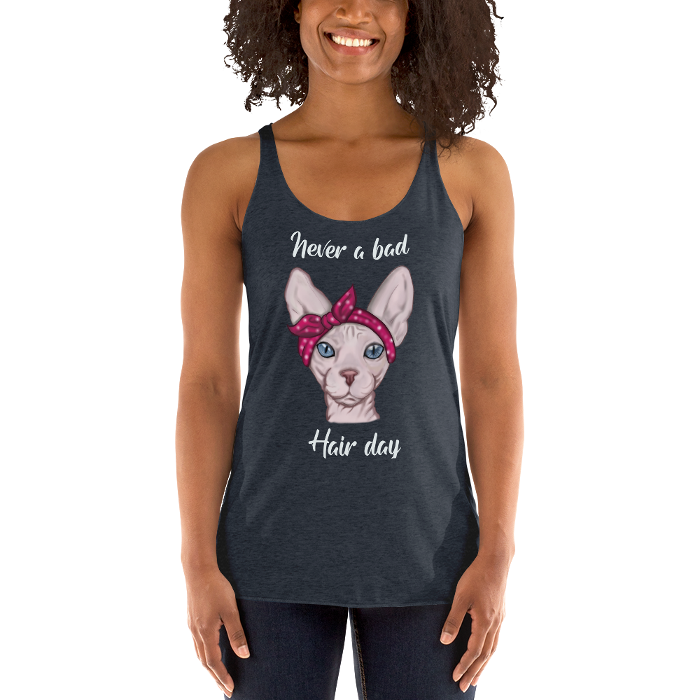 "NEVER A BAD HAIR DAY" SPHYNX TANK