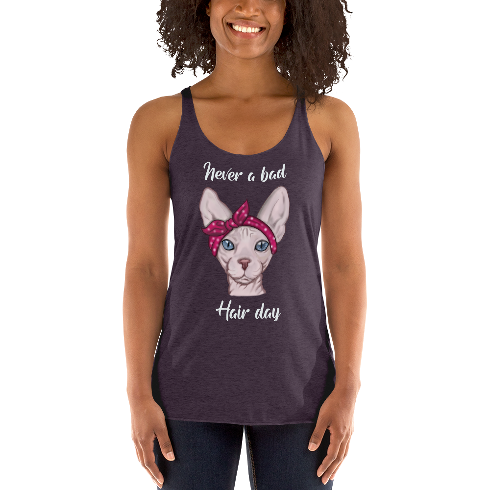 "NEVER A BAD HAIR DAY" SPHYNX TANK