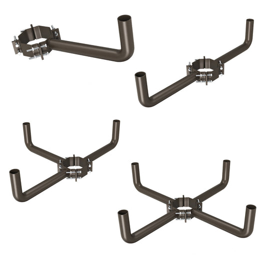 Steel Wrap Around Brackets for 7-10 inch Wood or Concrete Poles, Bronze Wood Pole Side Mounts with 2-3/8" Tenon for Street Lights