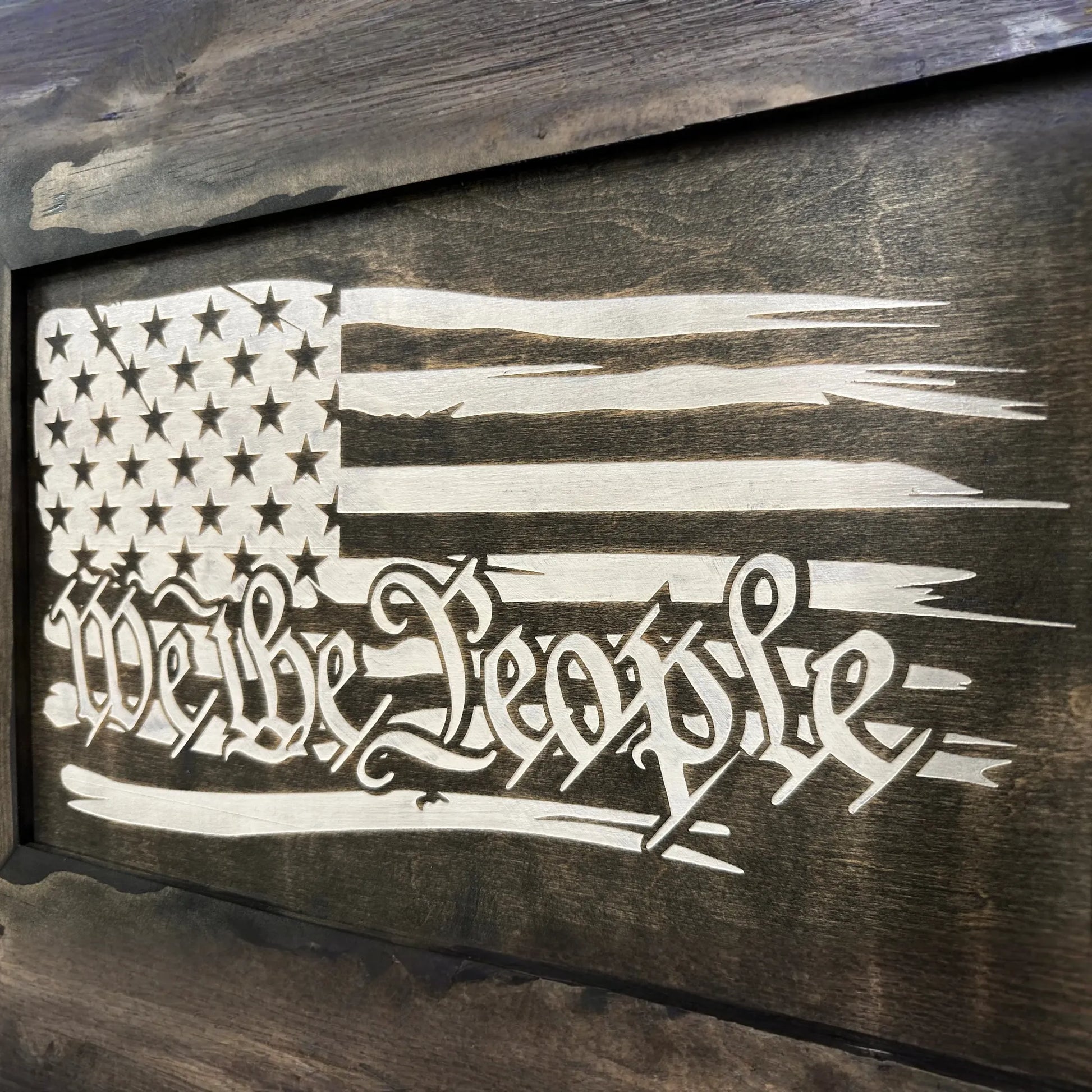 American Flag Gun Cabinet We The People Decorative and Secure Hidden Gun Safe (Black and White)
