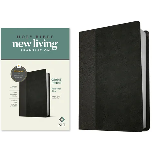 NLT Personal Size Giant Print Bible, Filament Enabled Edition (Red Letter, Leatherlike, Black/Onyx)