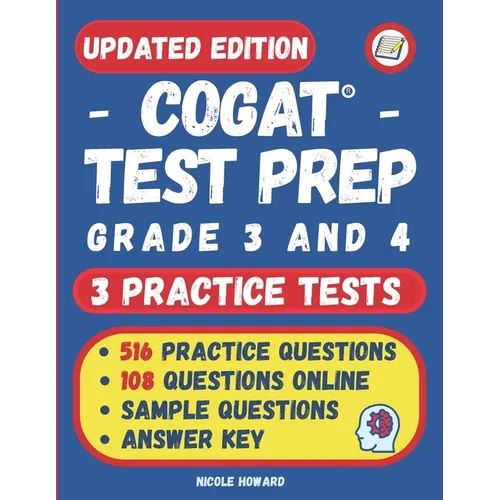 Cogat(r) Test Prep Grade 3 and 4: 2 Manuscripts, CogAT(R) Practice Book Grade 3, CogAT(R) Test Prep Grade 4, Level 9 and 10, Form 7, 516 Practice Ques