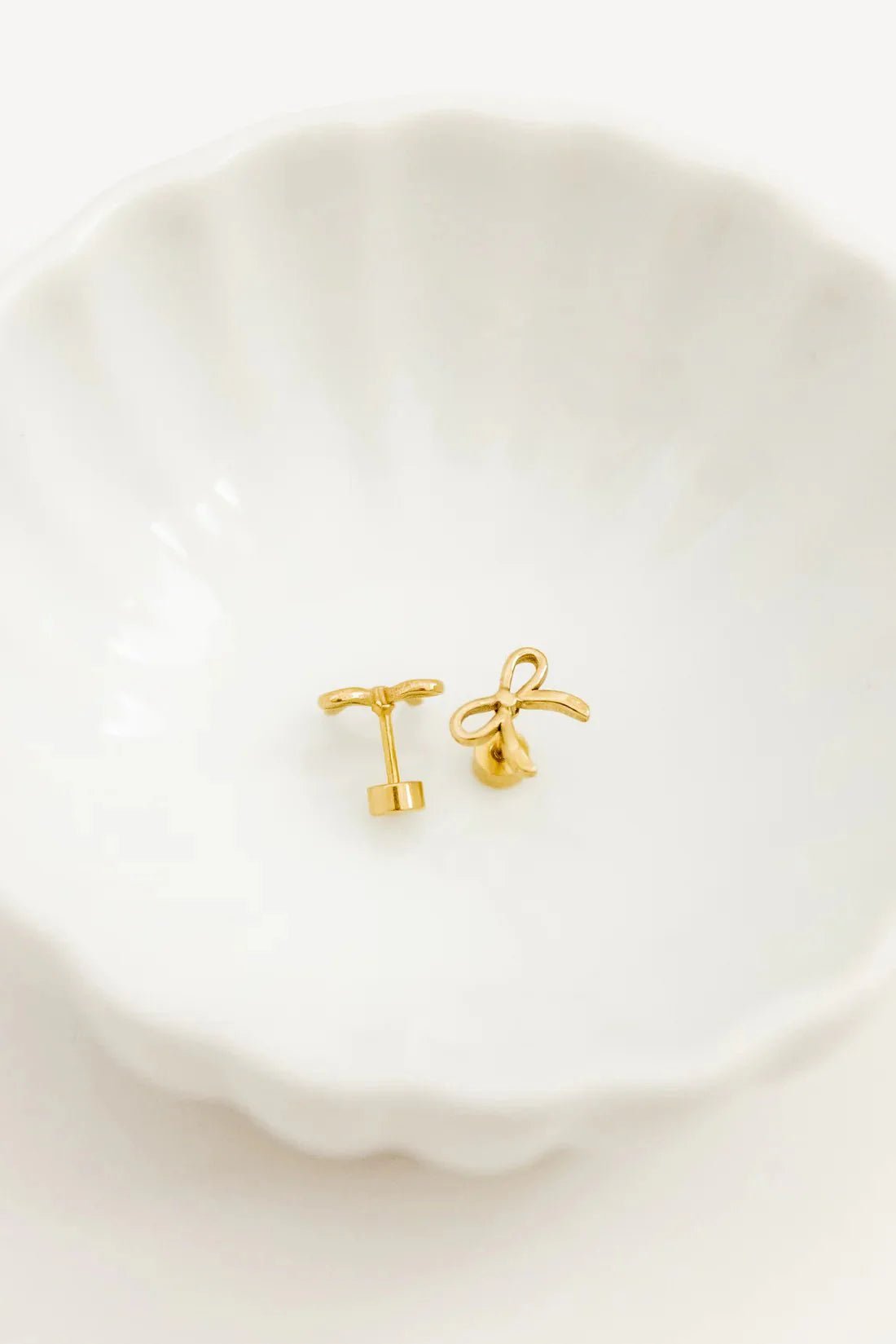 Sadie Bow Gold Screwback Stud Earrings - YellowBrickRoad - Little Red General Store