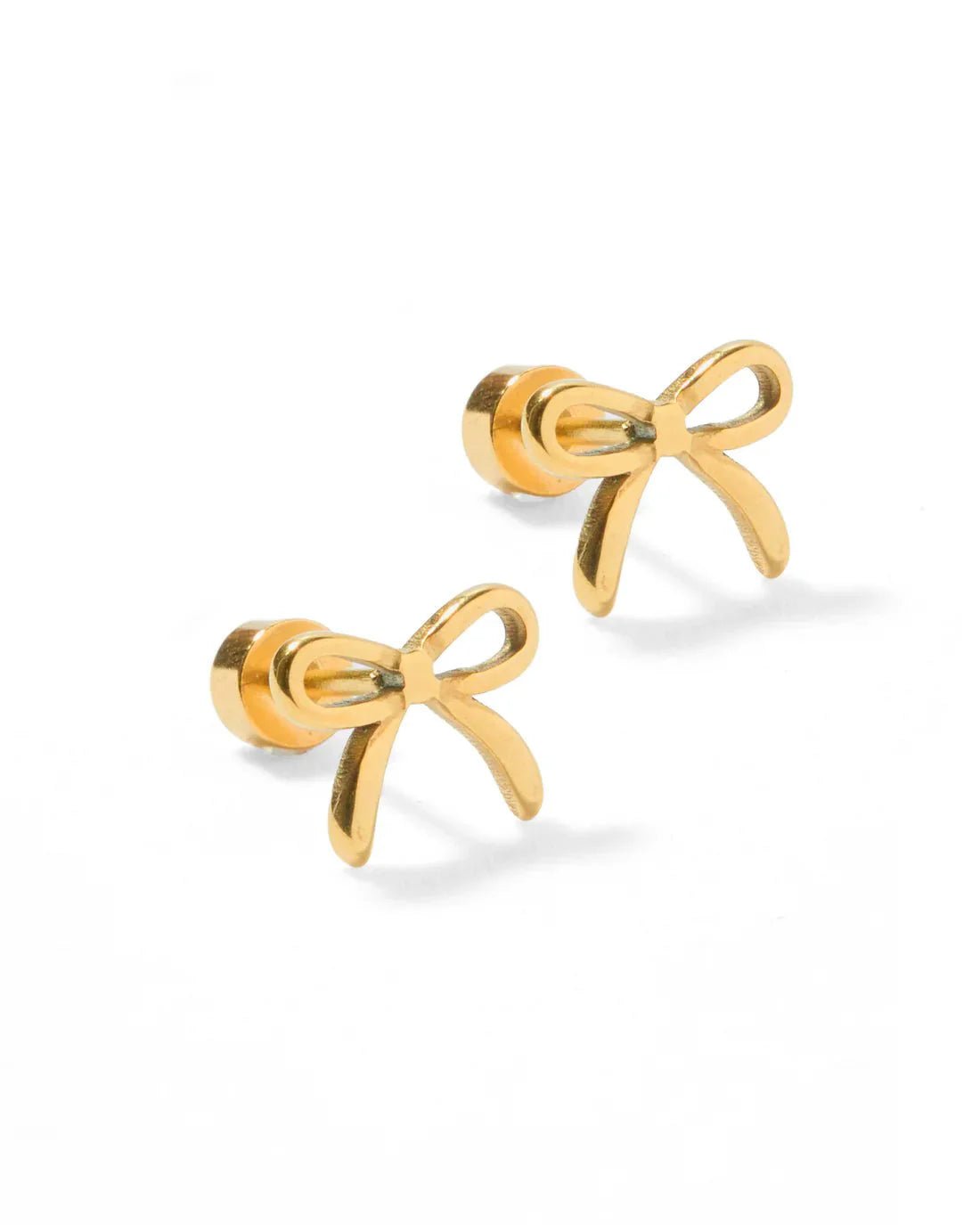 Sadie Bow Gold Screwback Stud Earrings - YellowBrickRoad - Little Red General Store