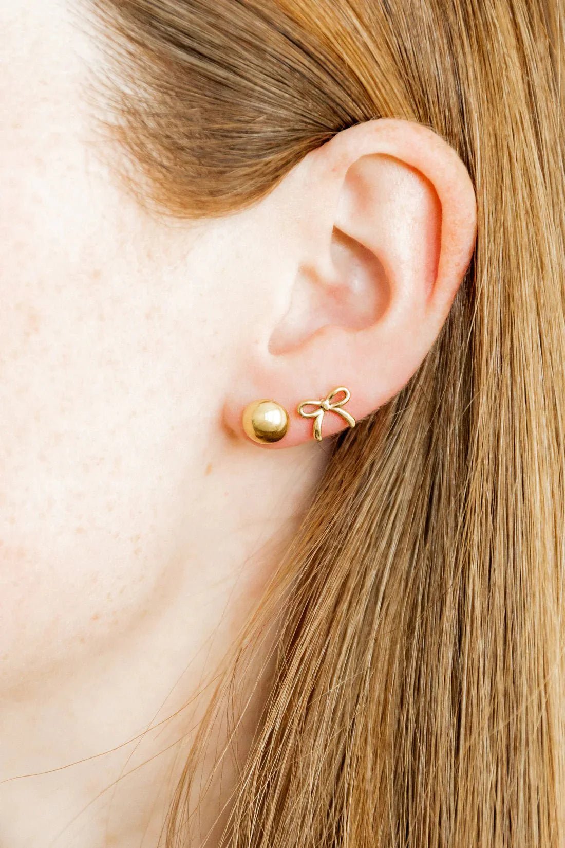 Sadie Bow Gold Screwback Stud Earrings - YellowBrickRoad - Little Red General Store
