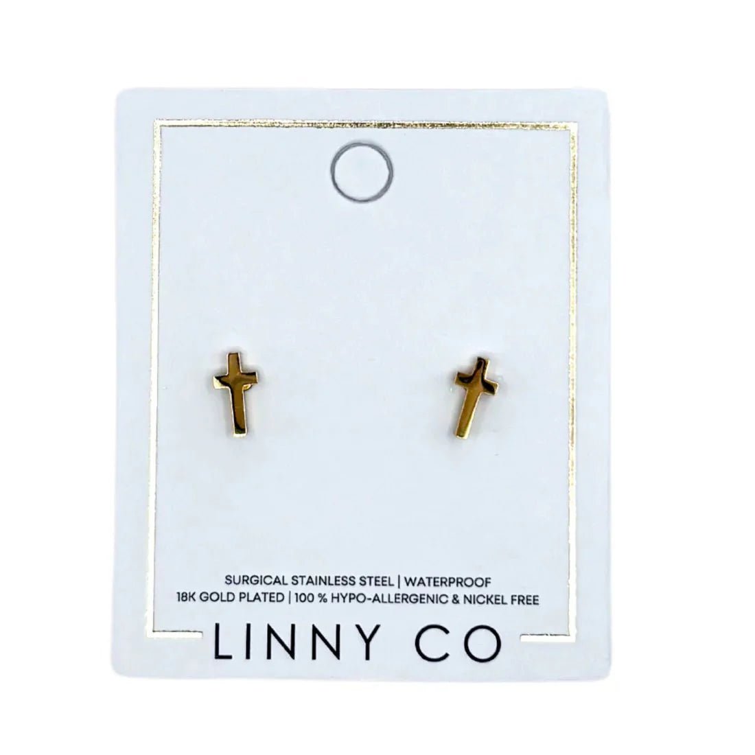 Catherine Cross Gold Screwback Stud Earrings - YellowBrickRoad - Little Red General Store