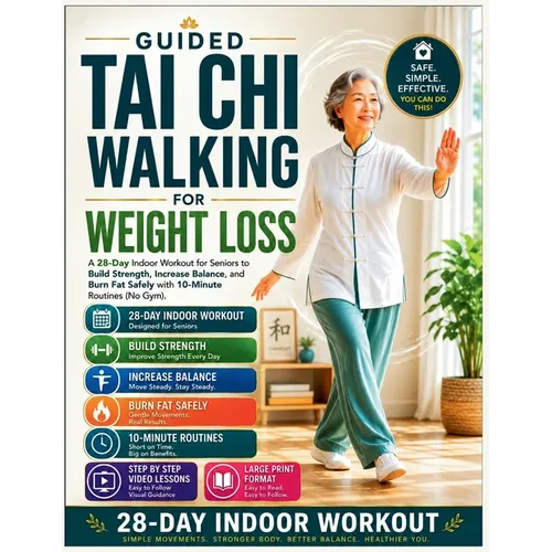 Guided Tai Chi Walking For Weight Loss: A 28-Day Indoor Workout for Seniors to Build Strength, Increase Balance, and Burn fat safely with 10 Minutes R