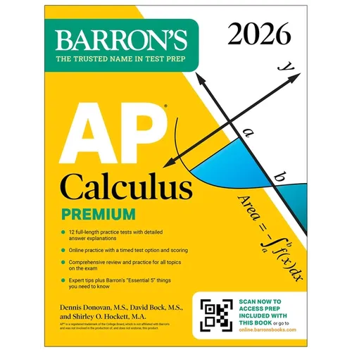 AP Calculus Premium, 2026: Prep Book with 12 Practice Tests + Comprehensive Review + Online Practice