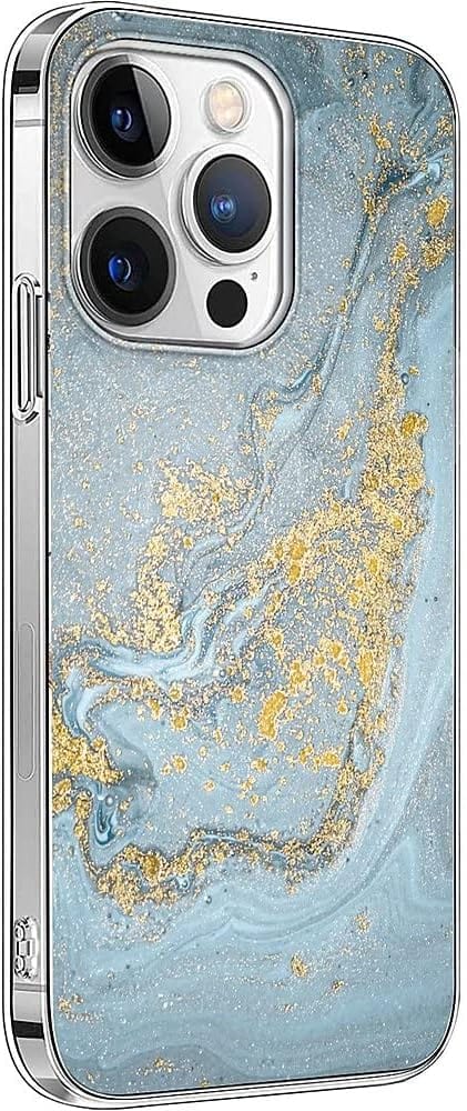 iPhone 14 Pro 6.1 - inch Protection Kit Bundle - Marble Series Case with Tempered Glass Screen and Camera Protector (Blue Marble) - Zerodamage Sahara Case LLC - Little Red General Store