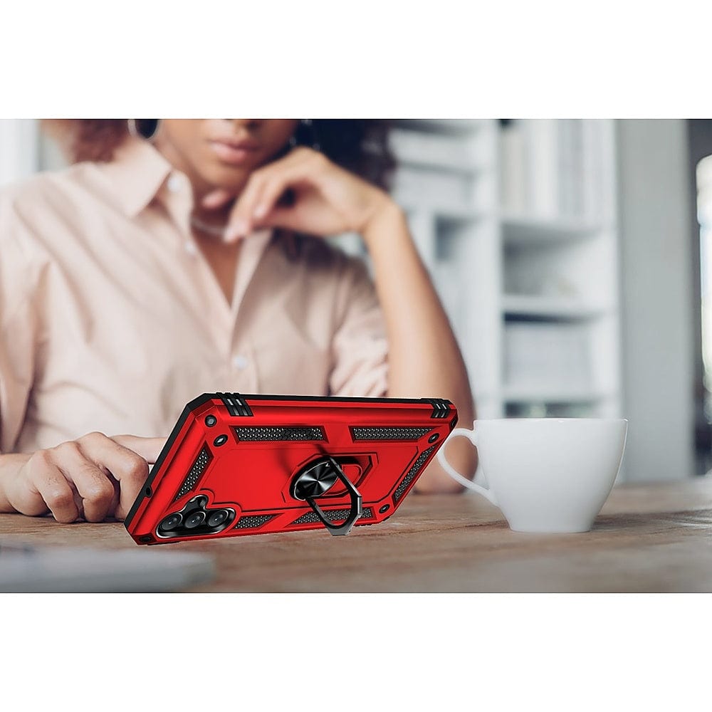 Red Military Kickstand Series Case with Belt Clip - Samsung Galaxy A13 5G - Zerodamage Sahara Case LLC - Little Red General Store