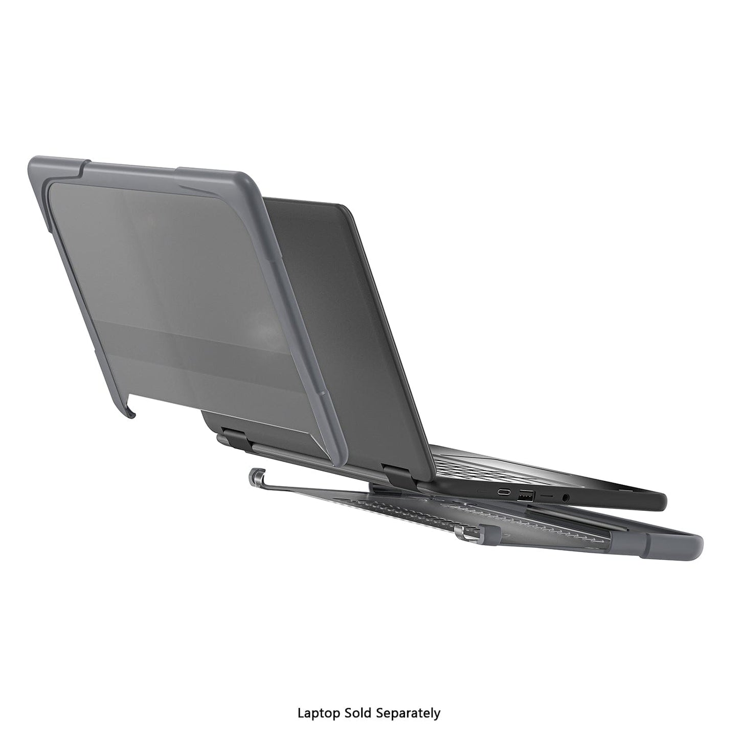 DualShock Laptop Case for Dell 3120/3110/3100 Clamshell & 2 - in - 1 Chromebook - Gray/Clear - Zerodamage Sahara Case LLC - Little Red General Store
