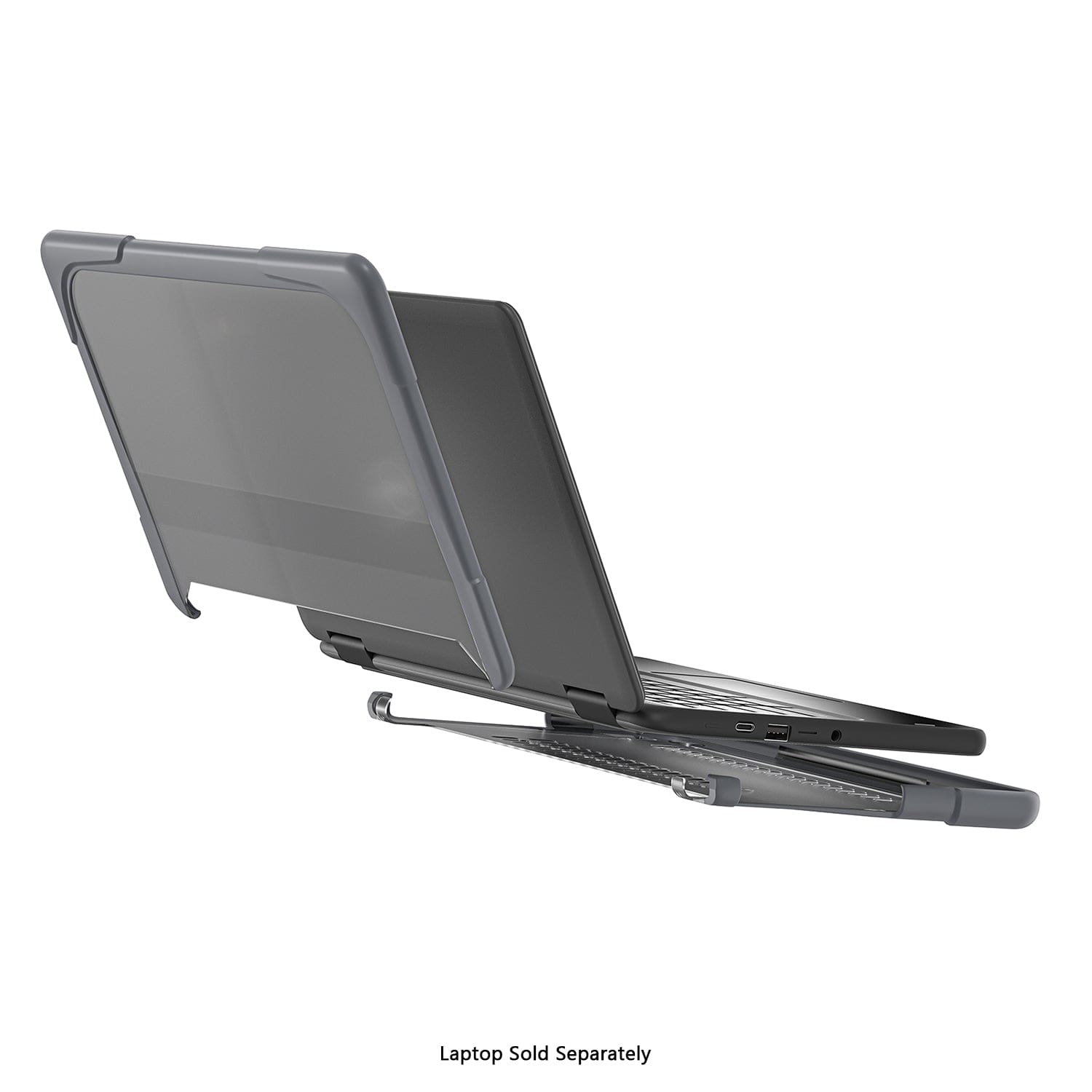 DualShock Laptop Case for Dell 3120/3110/3100 Clamshell & 2 - in - 1 Chromebook - Gray/Clear - Zerodamage Sahara Case LLC - Little Red General Store