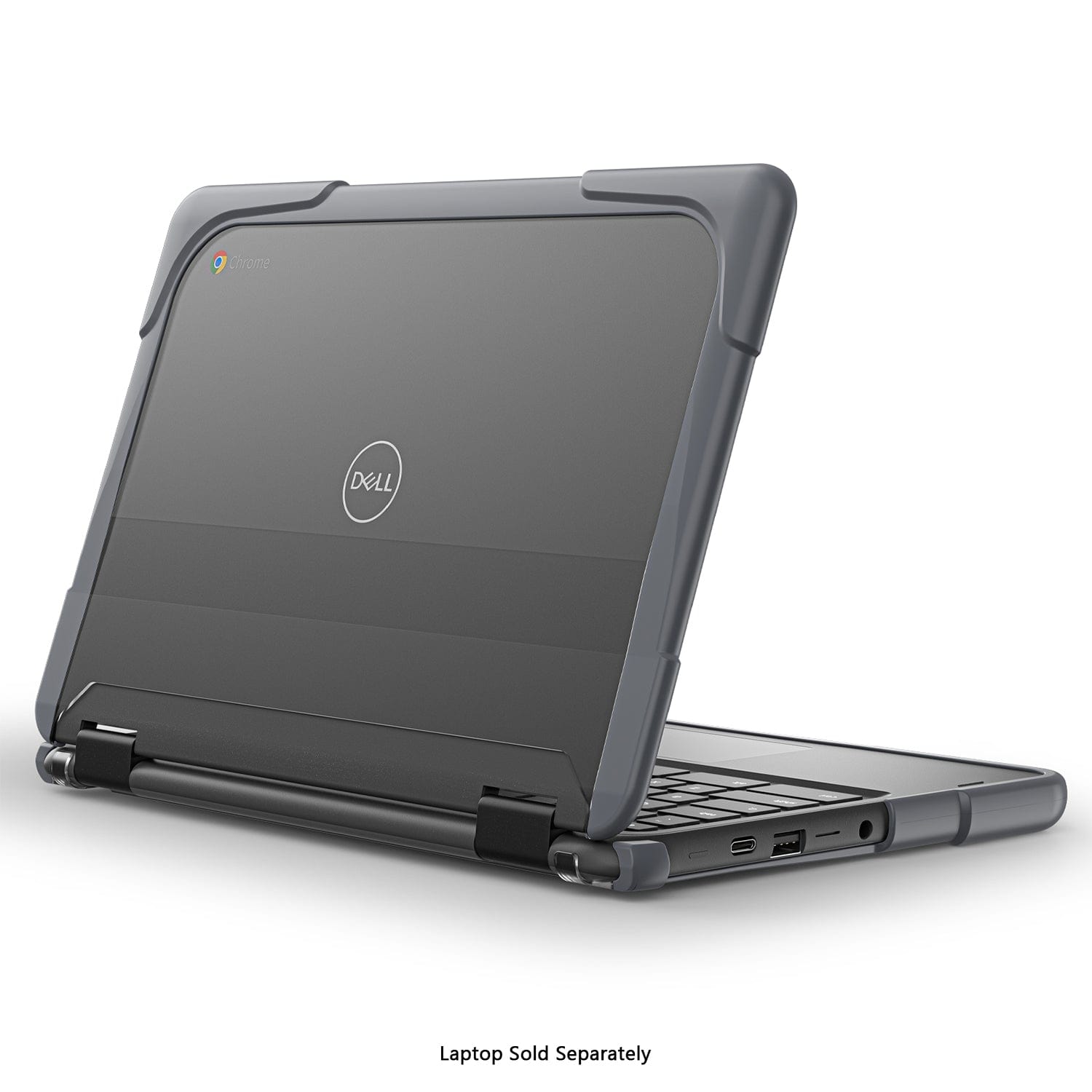 DualShock Laptop Case for Dell 3120/3110/3100 Clamshell & 2 - in - 1 Chromebook - Gray/Clear - Zerodamage Sahara Case LLC - Little Red General Store